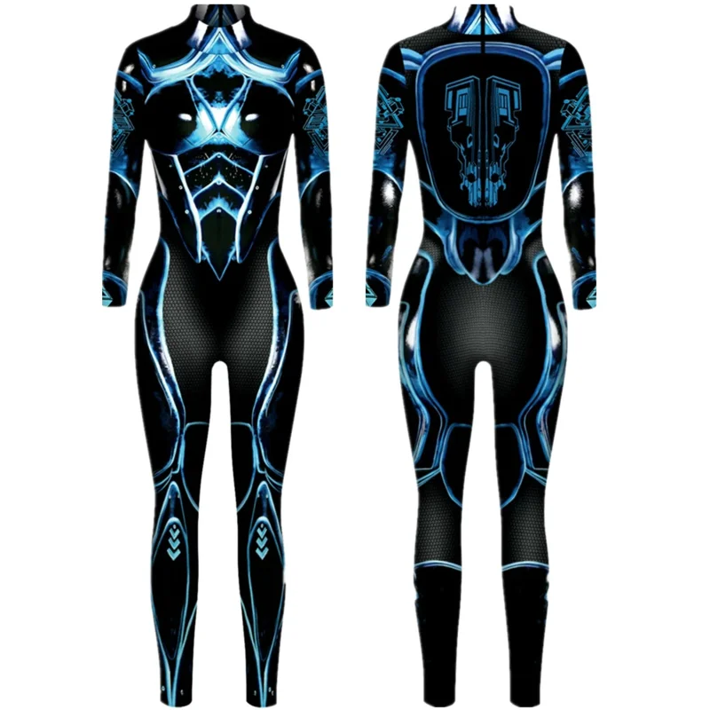 2025 NewRobot Punk Jumpsuit Catsuit Sexy Women Men Cosplay Costumes Cyberpunk Zentai Halloween Bodysuit Carnival Clothes AA