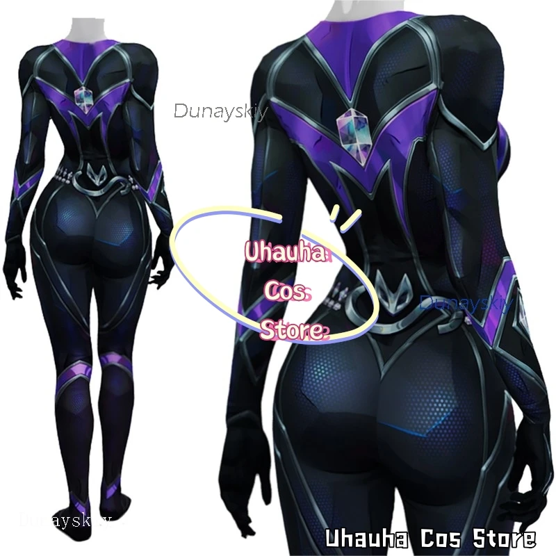 aBcUCs*Black Hardy Cat Cosplay Costume Mv Rivals Game Clothing Women Default Black Jumpsuit Wig Halloween Carnival Sexy Roleplay view 3
