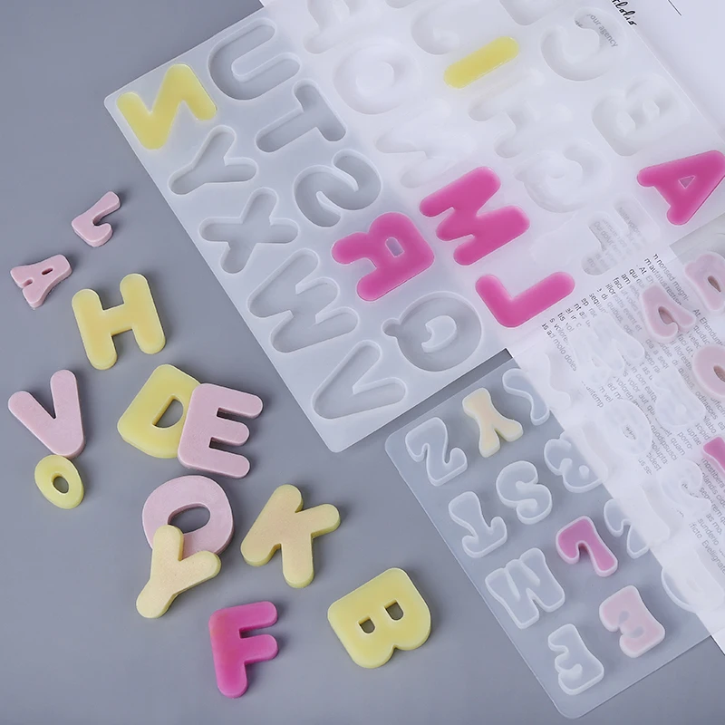 FAIS DU Silicone Cake Mold Alphabet Letters Chocolate Handmade Mould Ice Cube Candy Maker Fudge Biscuit Baking Tools Resin Mold