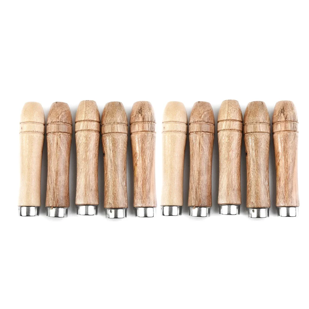 Substituição de Madeira do Punho do Arquivo Colar Forte do Metal para o Ofício do Arquivo Acessórios das Ferramentas Manuais do Woodworking 9cm 10 Pcs