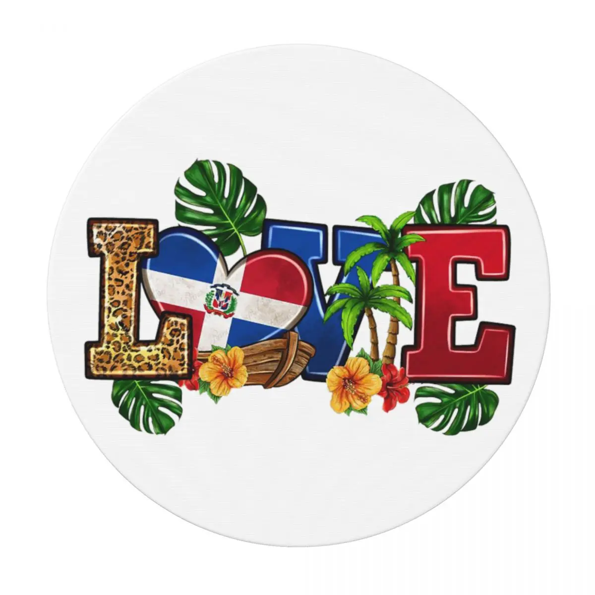 Flag Of The Dominican Republic Waterproof Round Tablecloth Oilproof Table Cloth for Kitchen Events Dining Table Cover