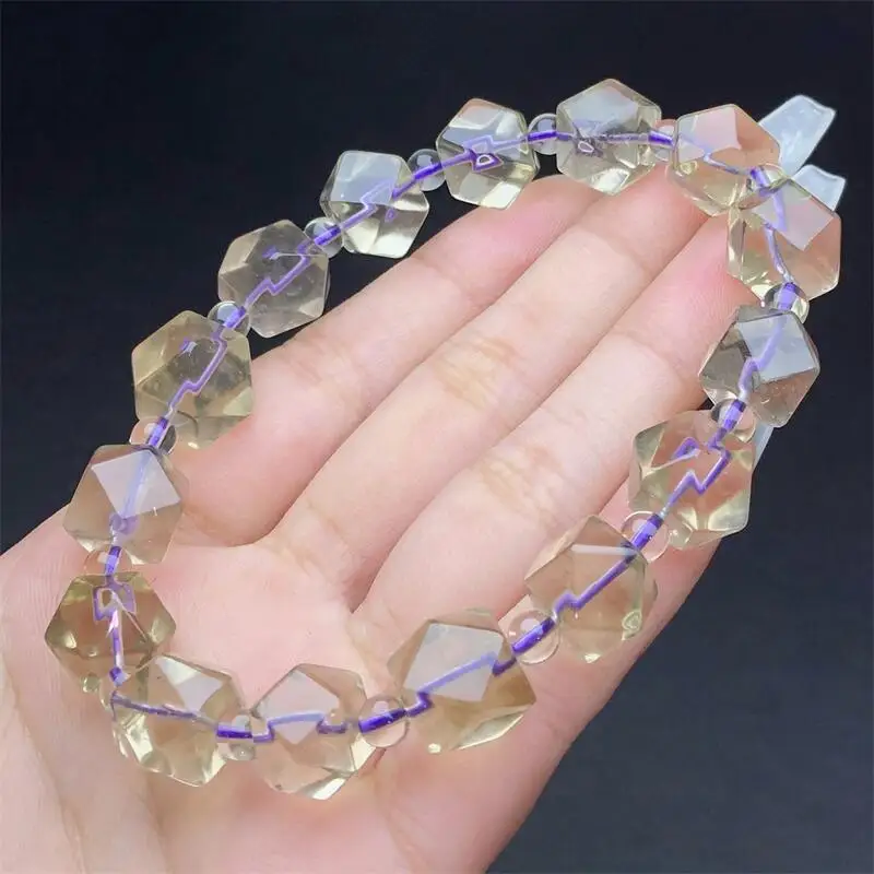

Natural Faceted Meteorite Bracelet Colorful Gemstone Bead Strings Fashion Beautifully Jewelry For Men And Women Gift 1PCS