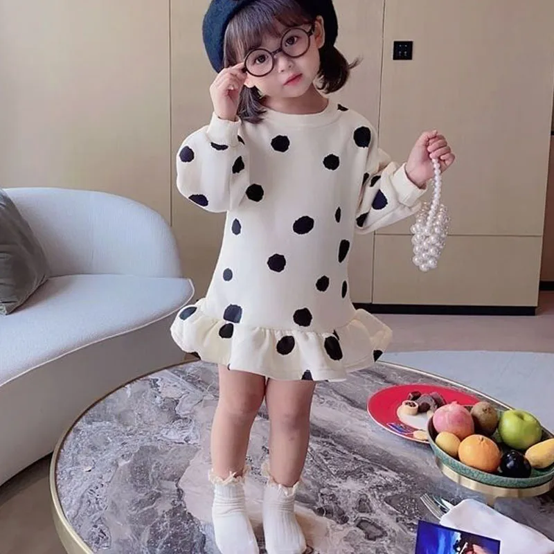 

New Kid Girl Dress Cartoon Strawberry Cute Girls' Dress Sweet Princess Dress Hoodie Dress Casual Toddler Girl Clothes A1288