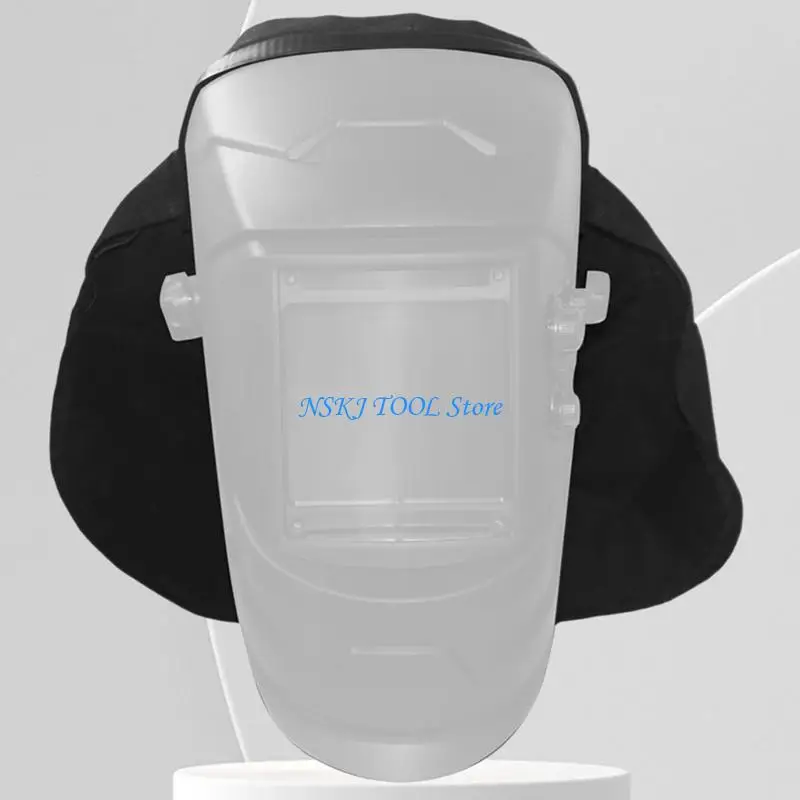 L8RC Leather Fabric Welding Cap Headgear Welding Helmet Cover Heat Resistant Protector