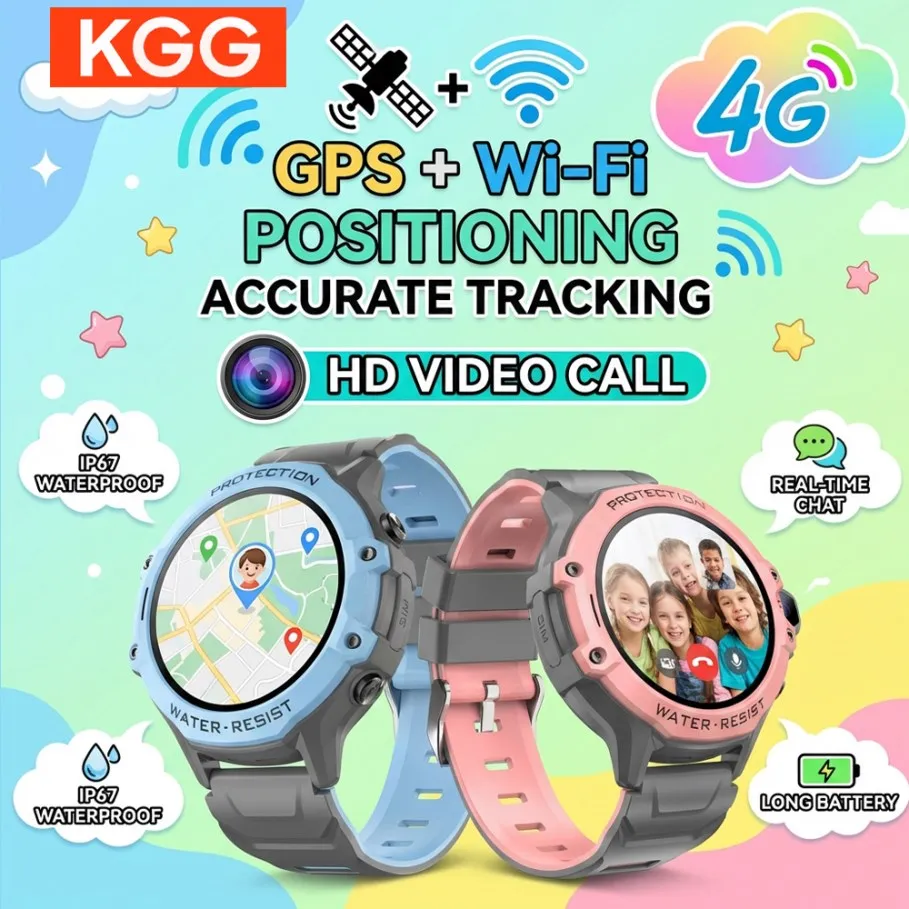

4G Kids Smart Watch Phone GPS LBS WIFI Location Video Call Remote Monitor IP67 Waterproof Smartwatch Alarm Clock Children Gift