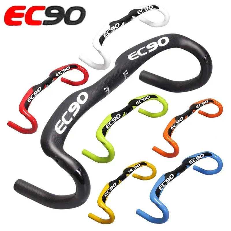 EC90 kierownica rowerowa szosowa z pełnego włókna węglowego wewnętrzne prowadzenie 31.8mm wielokolorowa kierownica wyścigowa akcesoria do części rowerowych