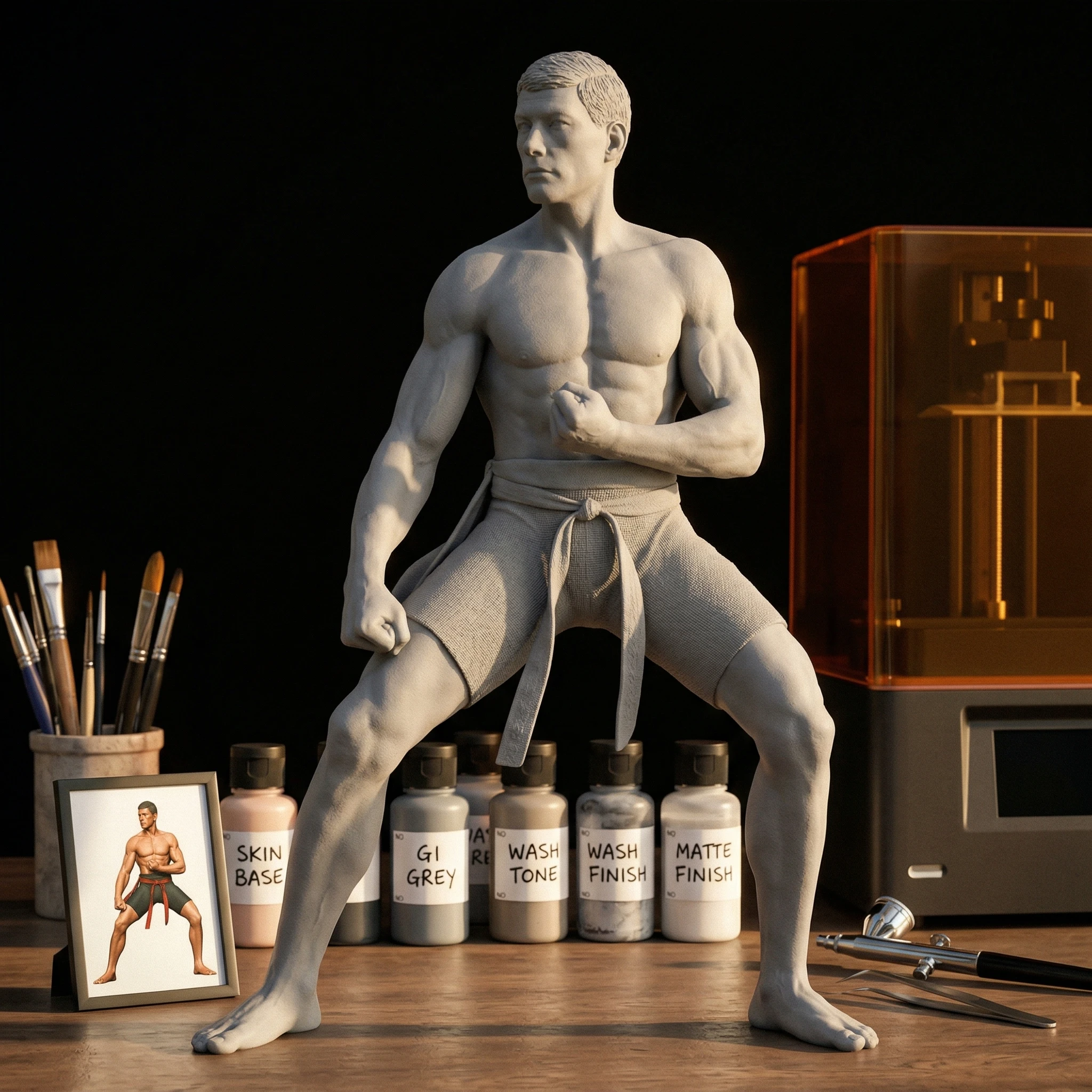 1/12 Frank Dux Unpainted Unassembled 3D Printing Model Garage Kits (Requires Painting and Assembly)