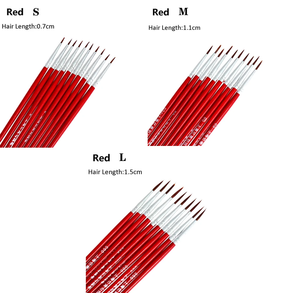 10/20pcs Fine Hand Painted Acrylic Paint Painting Brush Drawing Hook Line Pen