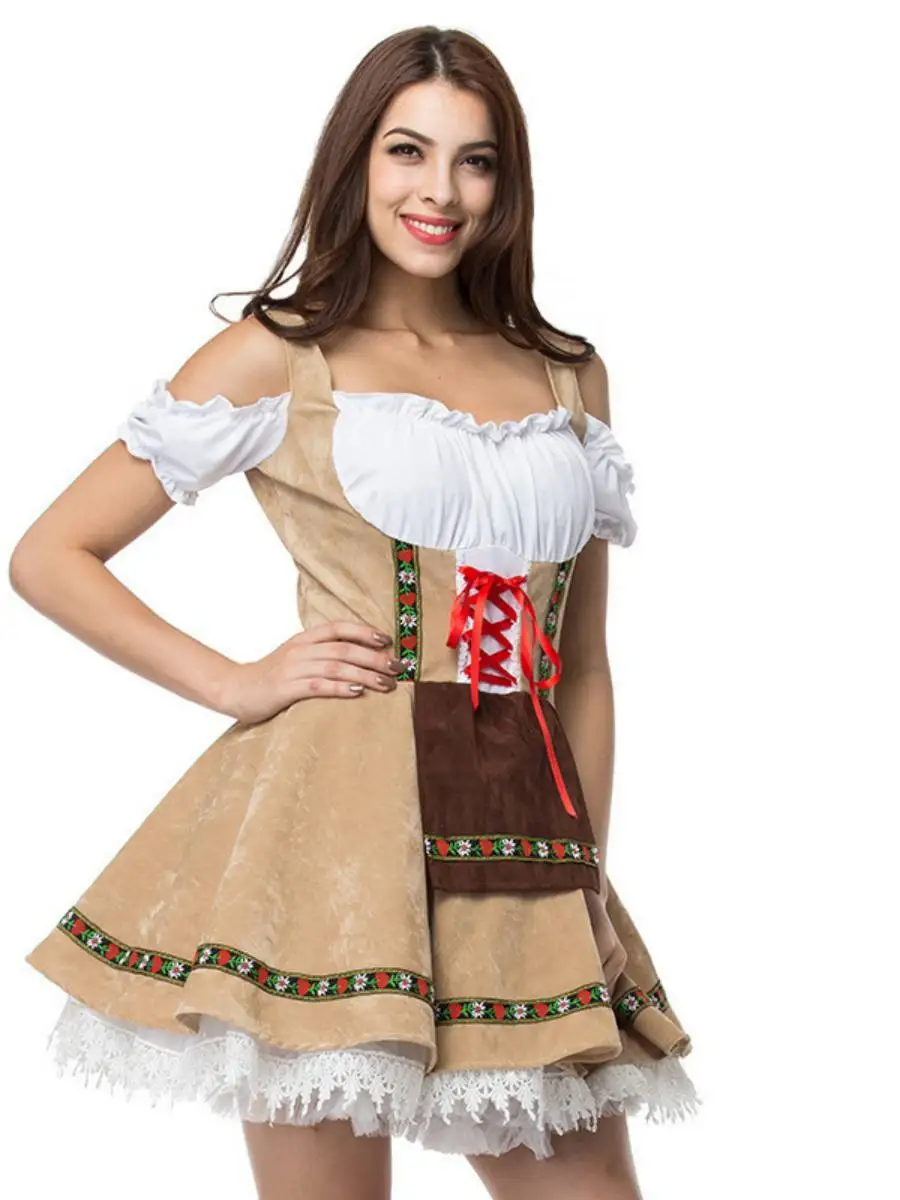 Kostium Barmałki na Halloween, Duży Rozmiar, Festiwal Piwa, Damski Kostium Etniczny na Scenę, Poliester, Wiosna 2023, Moda