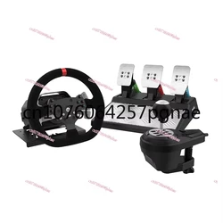 V10 Force Feedback Racing Game Aiming Wheel 900 Degree Compatible with Pc/Xbox One/Ps4