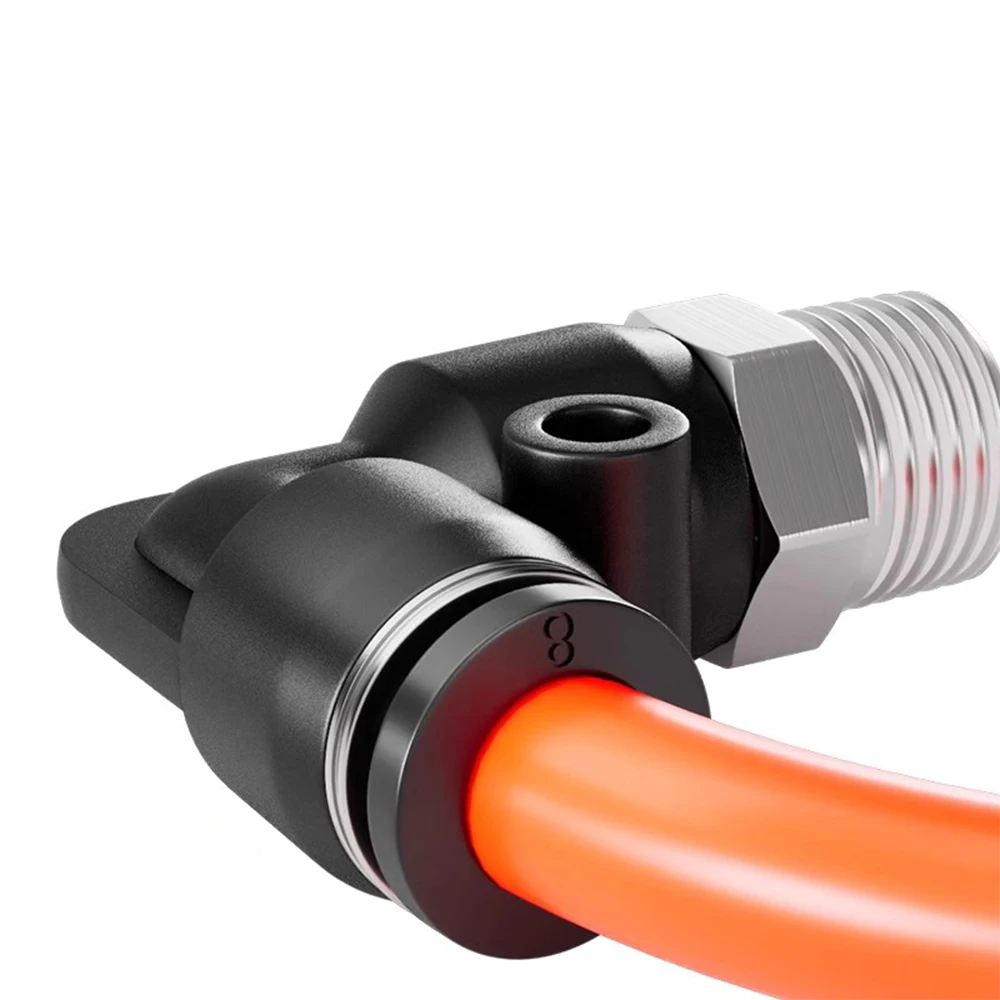 Black PL Pneumatic Quick Connector Hose Trachea External Thread BSP 1/4 1/2 1/8 3/8 Copper Elbow Quick Plug PL6-02 8-03 12-04 01