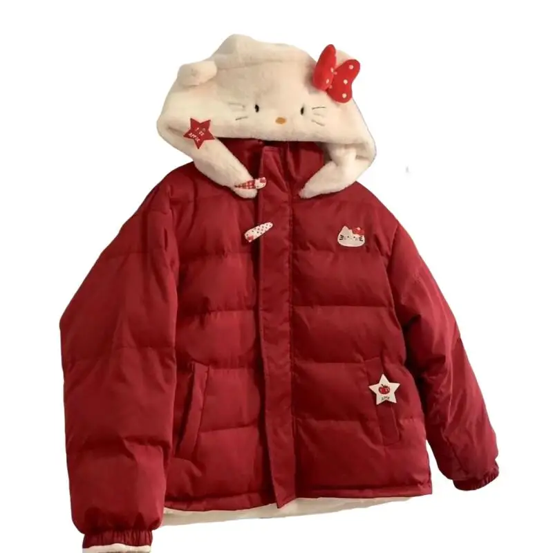 

Зимняя куртка Sanrio Cinnamoroll из хлопка, новинка 2026 года, милый и модный плащ для девочек, сохраняющий тепло, идеальный подарок на праздник