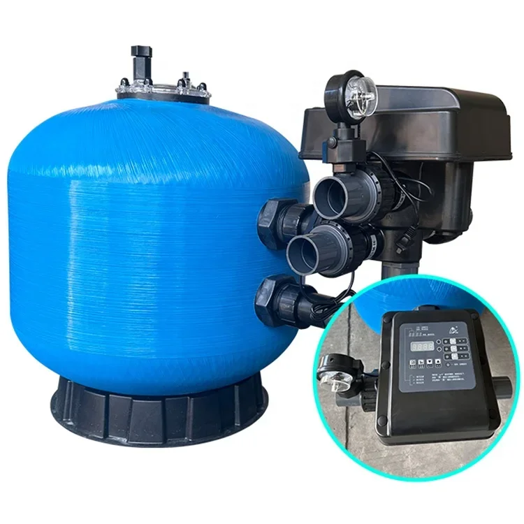 Automatic Backwash Side Mount Fiberglass Swim Pool Sand Filter with Automatic Valve