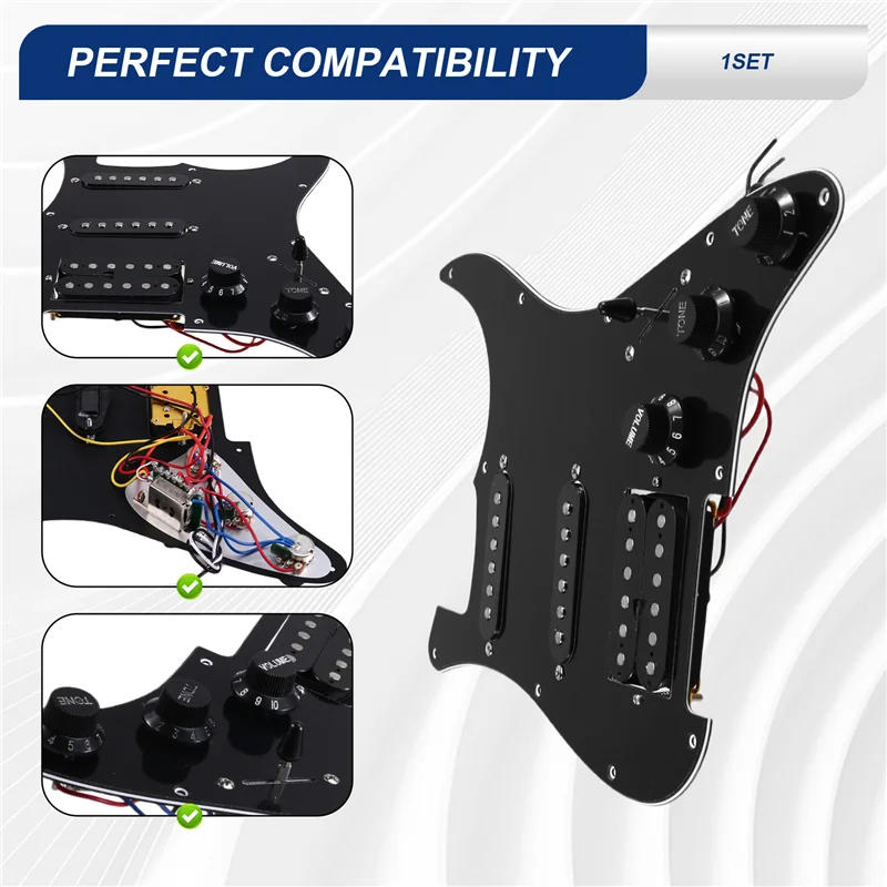 

ABVL-1Set SSH Guitar Pickguard Wiring Loaded Prewired + Silence Switch ST Electric Guitar Double Coil Pickup