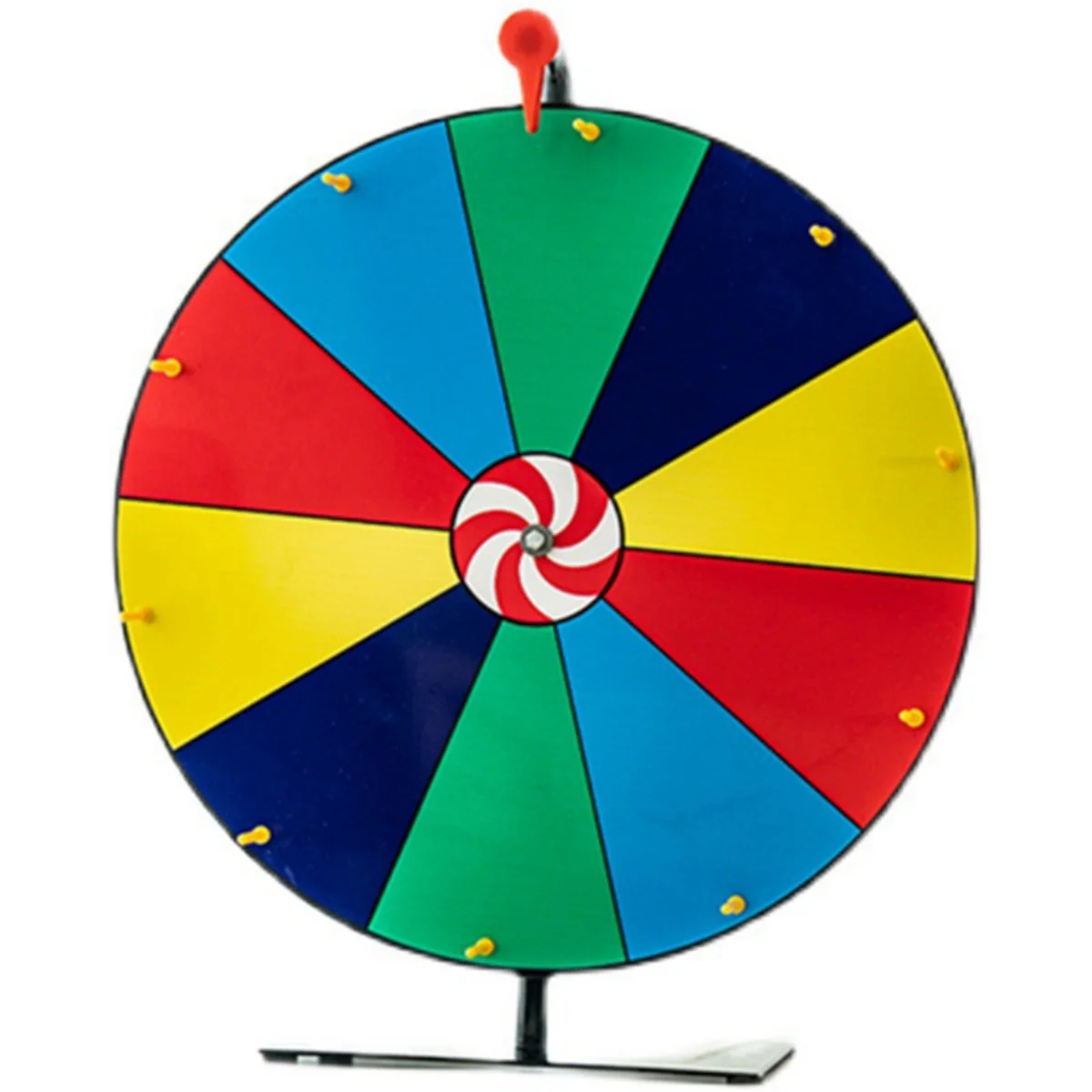AM-16In Tabletop Prize Wheel 10 Slots Editable Wheel with Dry Erase Pen for Fortune Game Board Game