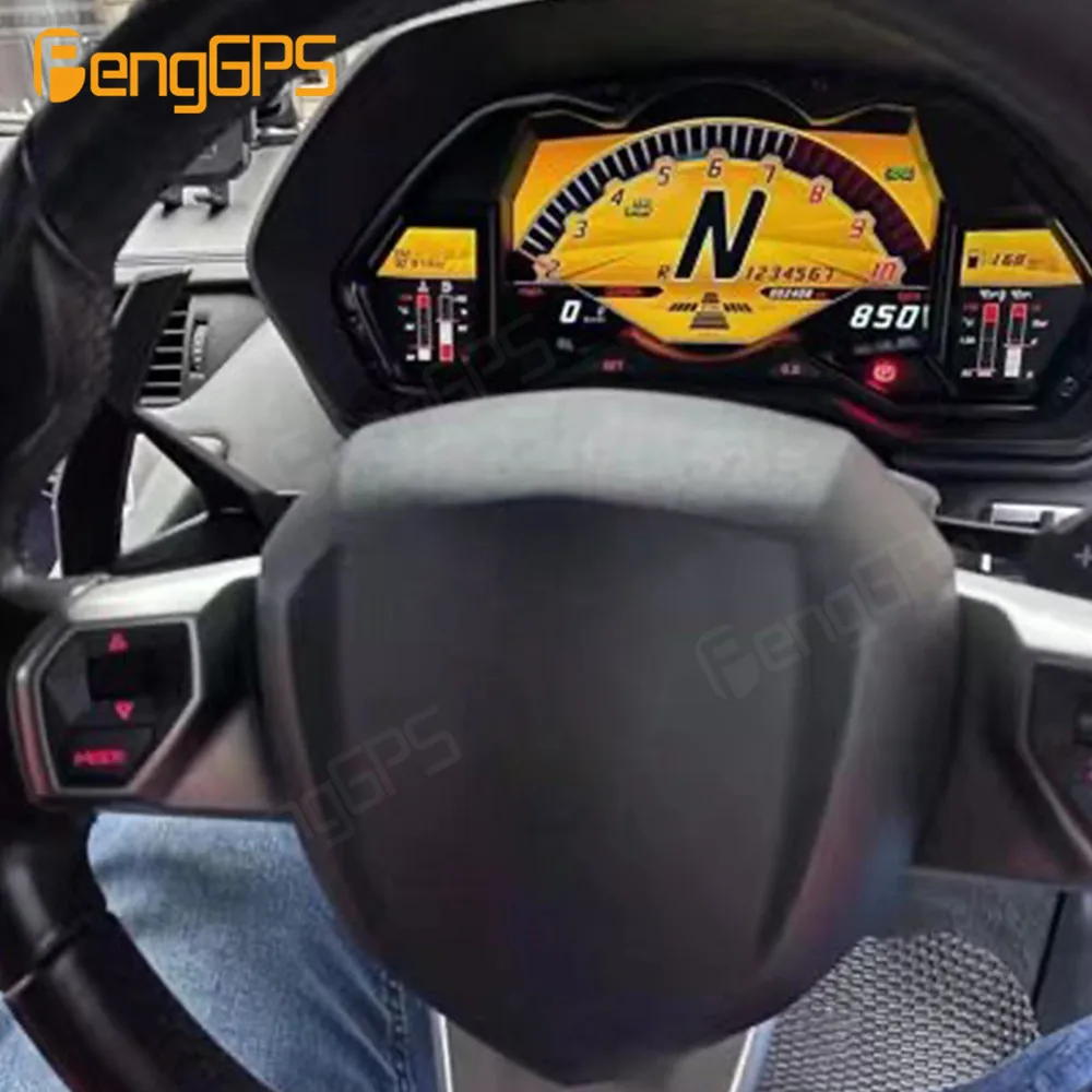 Digital Cluster Virtual Cockpit For Lamborghini Car Multimedia Player Odometer Dashboard Speed Meter Screen LCD