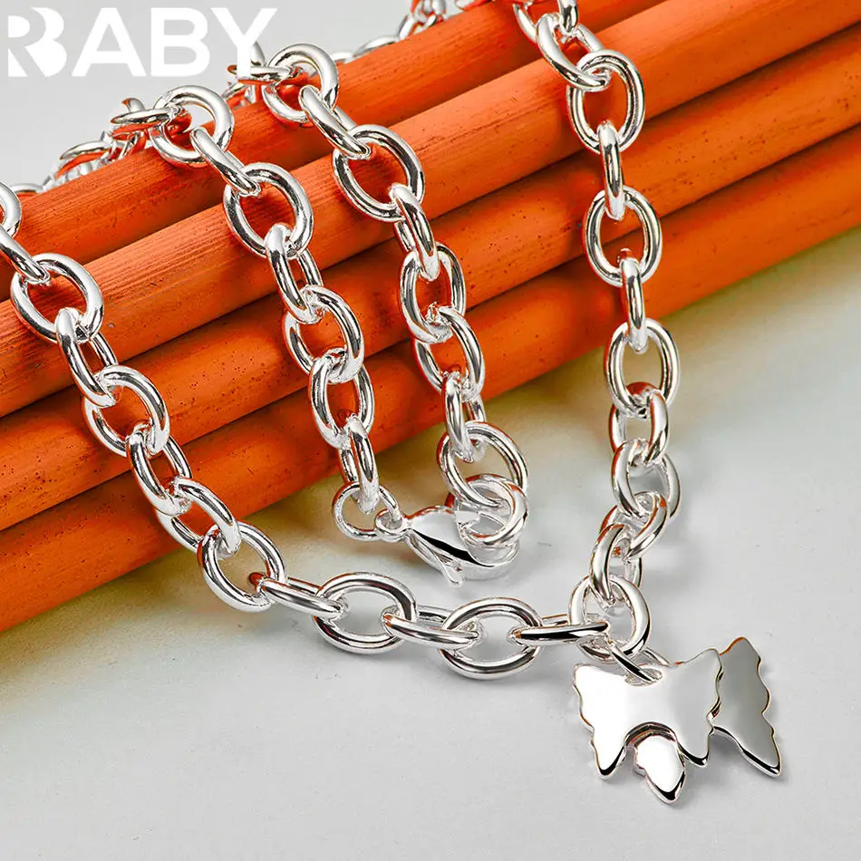 

ALISUN 925 Sterling Silver Butterfly Pendant Necklace For Women Charm Trend Birthday Gifts Fashion Party