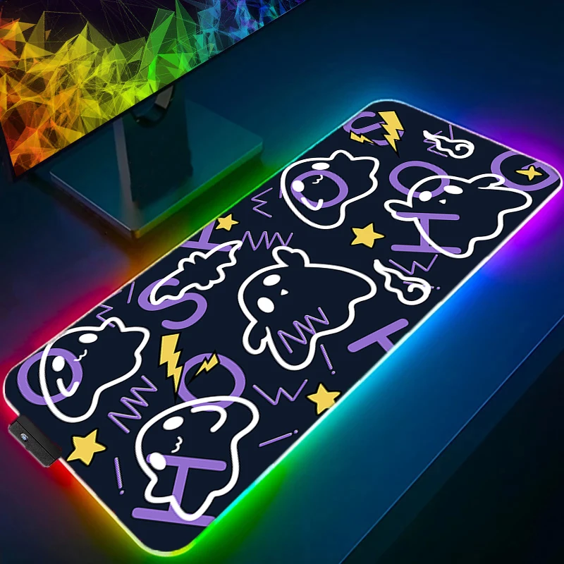 RGB LED Mouse Pad Gaming Mousepad Rubber Ghost Desk Mat Non-slip PC Laptop Gamer Classic Desk Accessories Keyboard Pad Carpet