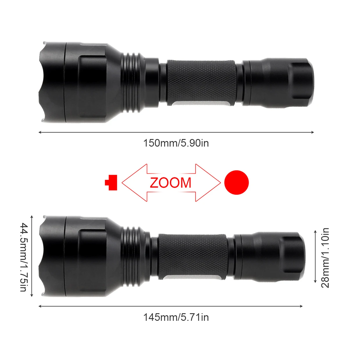 C8 850nm 38mm Lens Zoomable Night Vision Flashlight Torch for Camera Supplementary Intensifier with Remote Pressure Switch