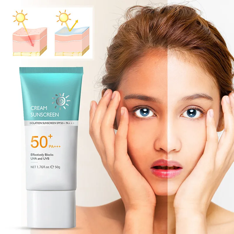 

1pc 50+ Women Sunscreen - Safe Natural Sunblock For Women - Water Resistant Sun Cream - Broad Uva/Uvb Sun Protecting 50g Gift