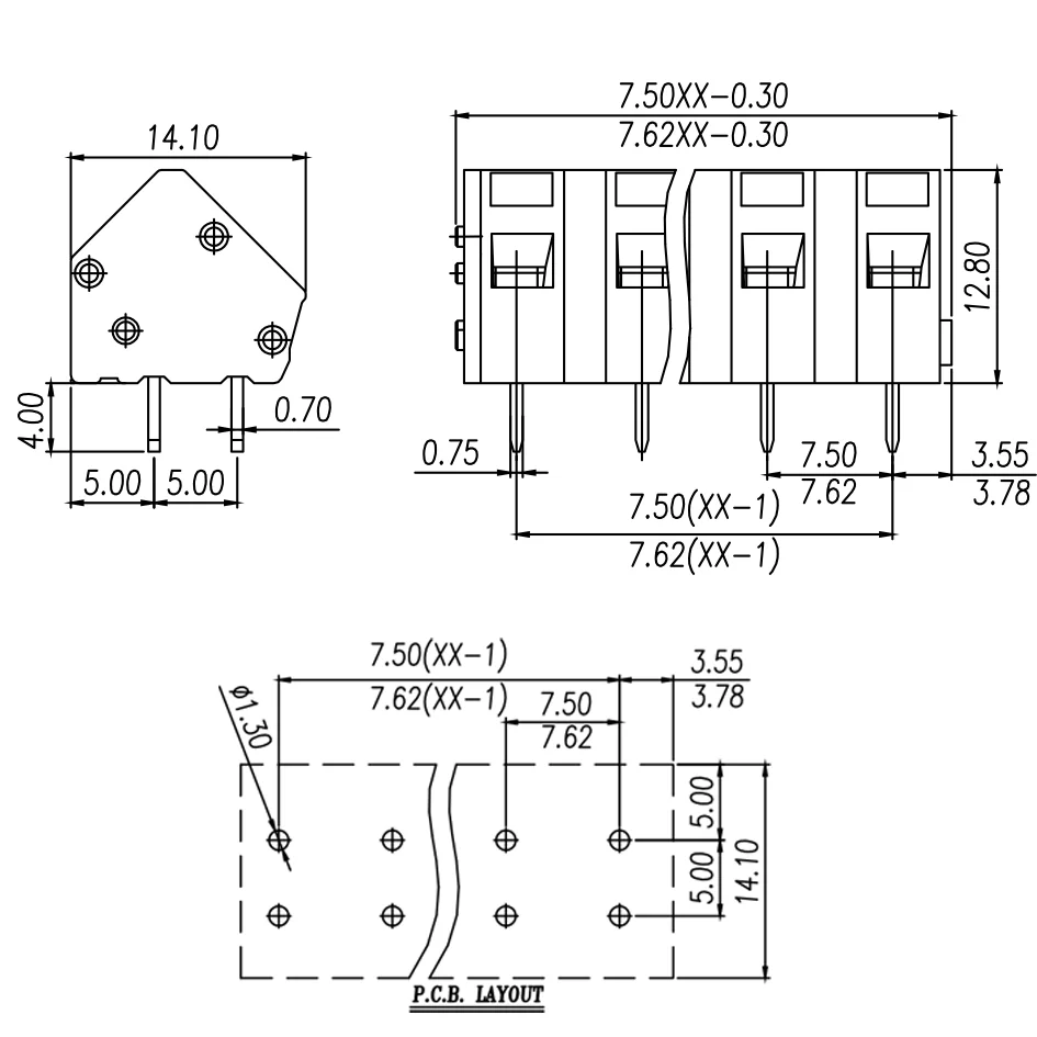 10pcs/lot 7.5MM Spring type PCB terminal blocks WJ245 DG245 7.5 KF243A screwless quick connectors