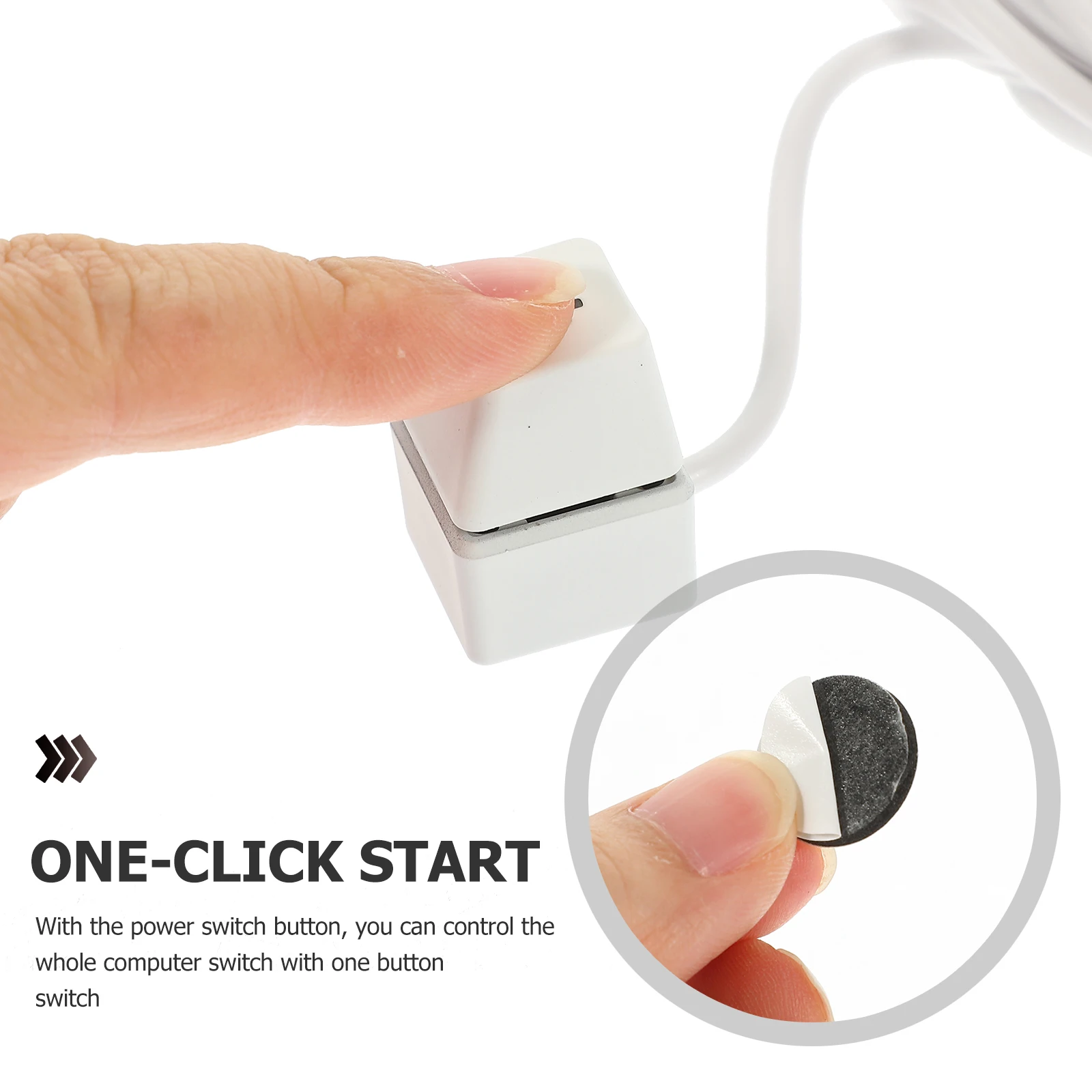 

Sturdy Desktop Pc Power Button With Long Cable External Computer Switch For Home Office Internet Cafe Remote Start Control
