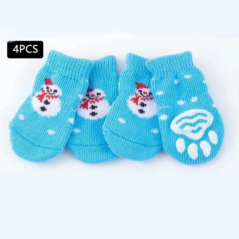 Christmas Socks for Dogs Cats Soft Non-Slip Pet Socks Winter Warm Socks for Hardwood Floor