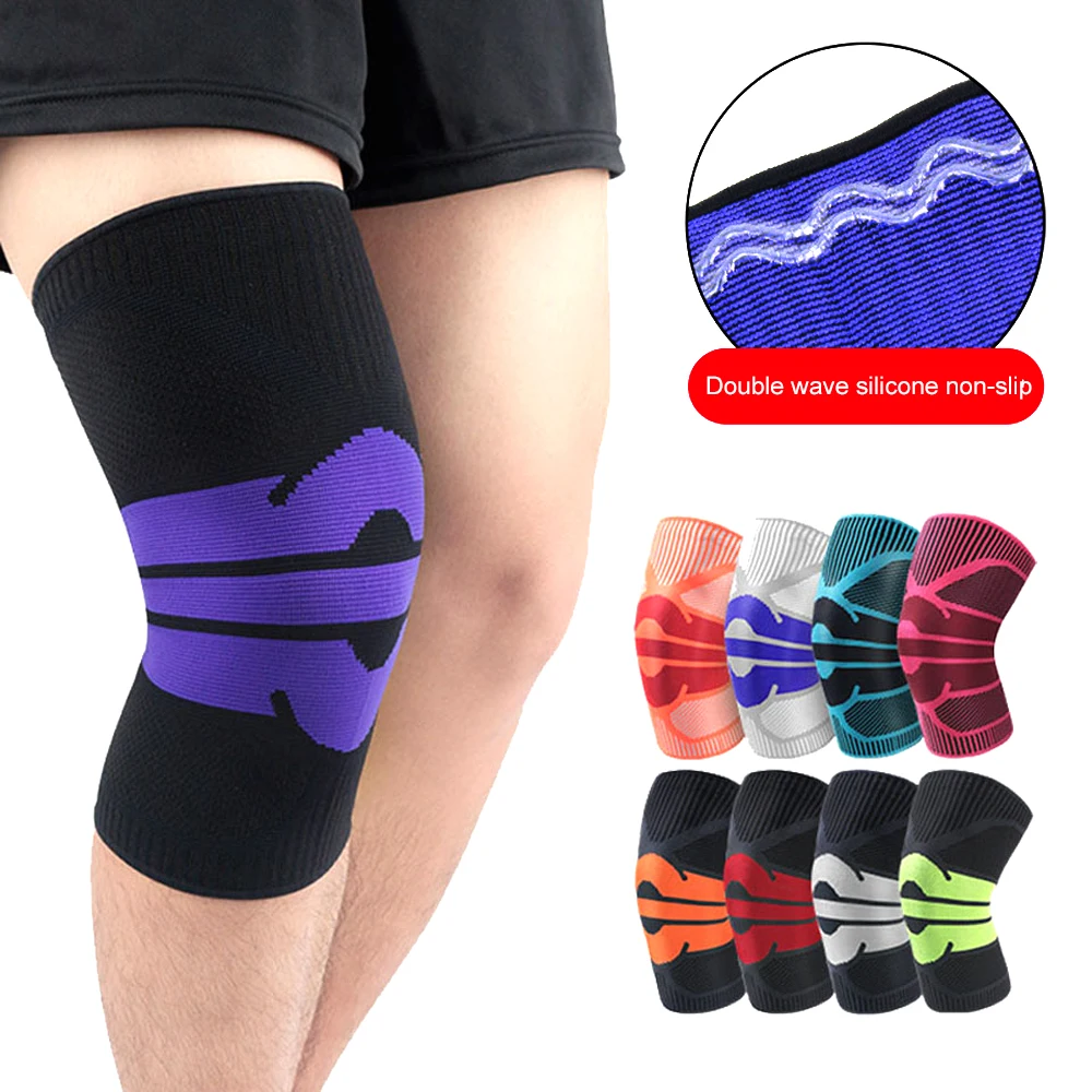 

Silicone Full Knee Brace Strap Patella Medial Support Dropshipping Compression Protection Sports Fitness Pads Running Basketball