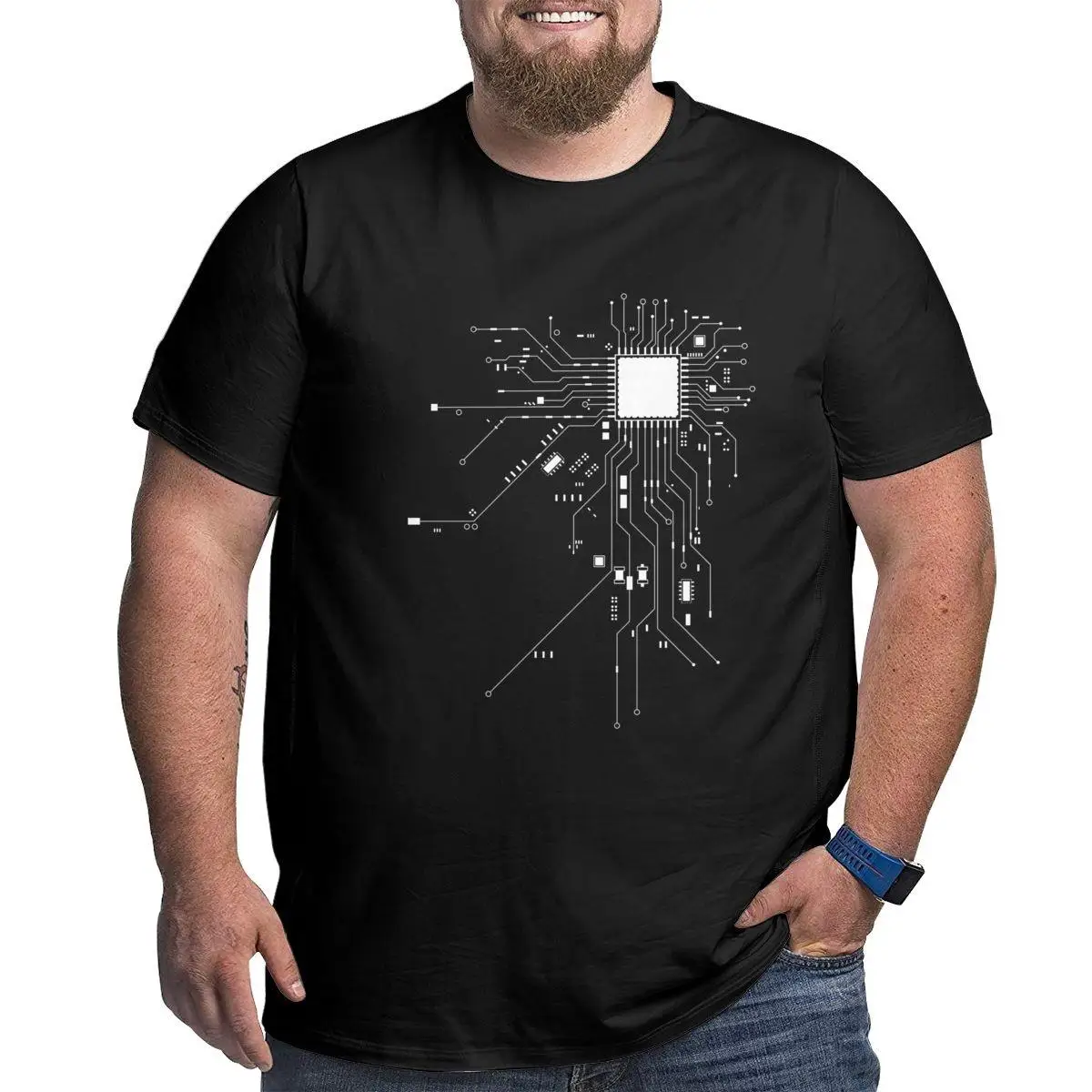 Computer CPU Core Heart Geek Nerd T-Shirts Freak Hacker PC Gamer T Shirts Men Big Tall Tee Shirt Plus Size 4XL 5XL 6XL Clothes