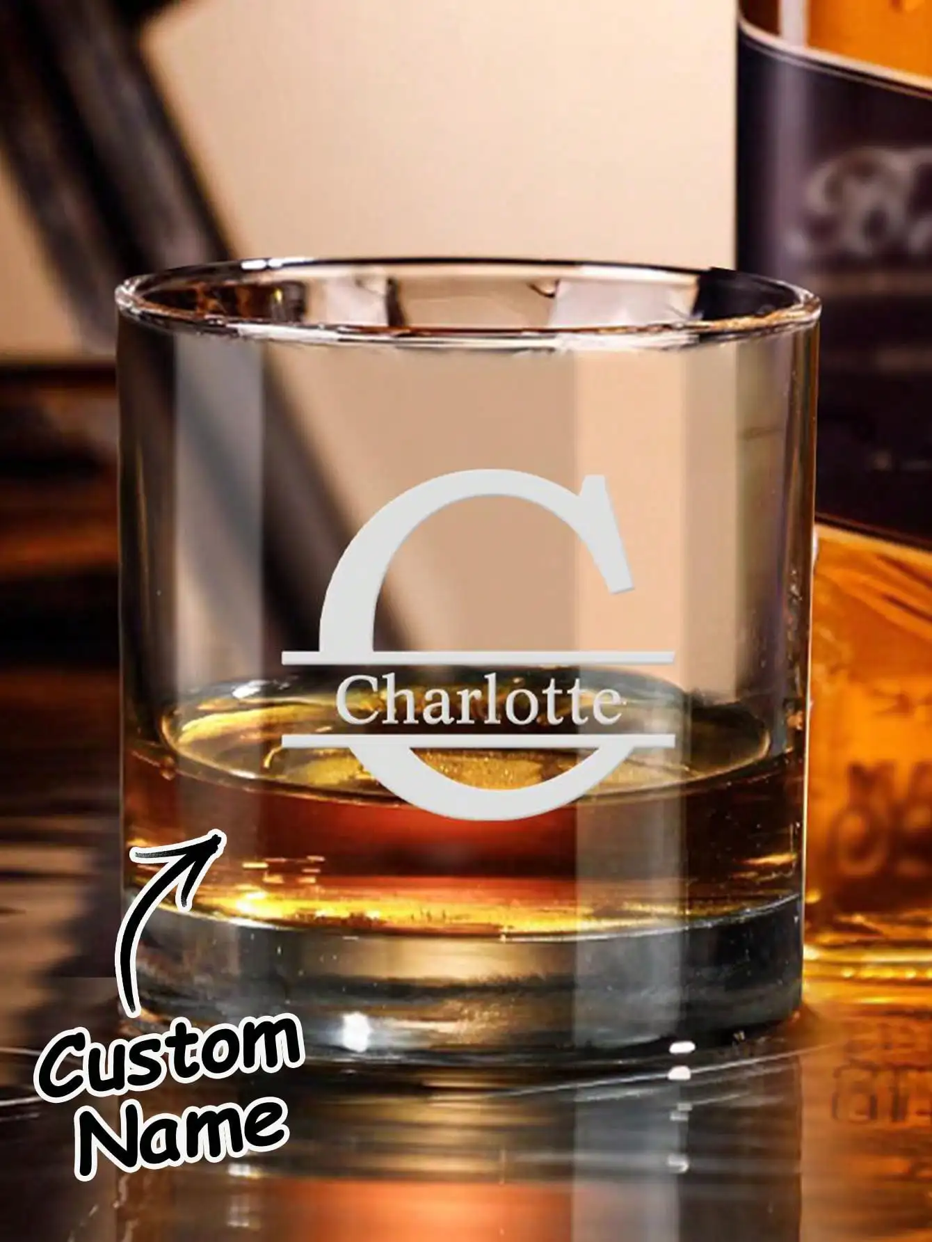 Custom Name Whiskey Glass Personalized Tumbler Engraved Gift For Him Her Dad Husband Anniversary Valentine Birthday Father Day