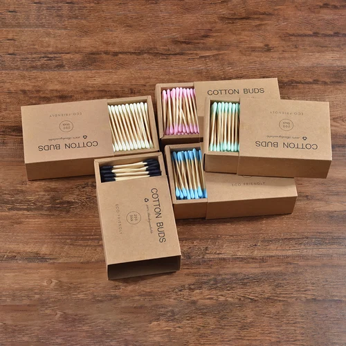 Imagen 1 del producto Algodón de doble cabeza, 1000 Uds., mezcla de colores, bambú, maquillaje para adultos, hisopo de algodón, microcepillo, palos de madera, limpieza de nariz y oídos, herramientas de salud