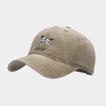 Black and White Dog Embroidery Cap 1
