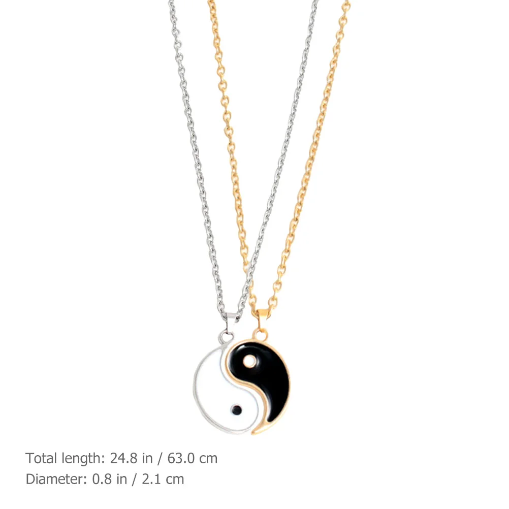 Pendant Tai Chi Necklace Lovers Necklaces for Men Stainless Steel Ying and Yang