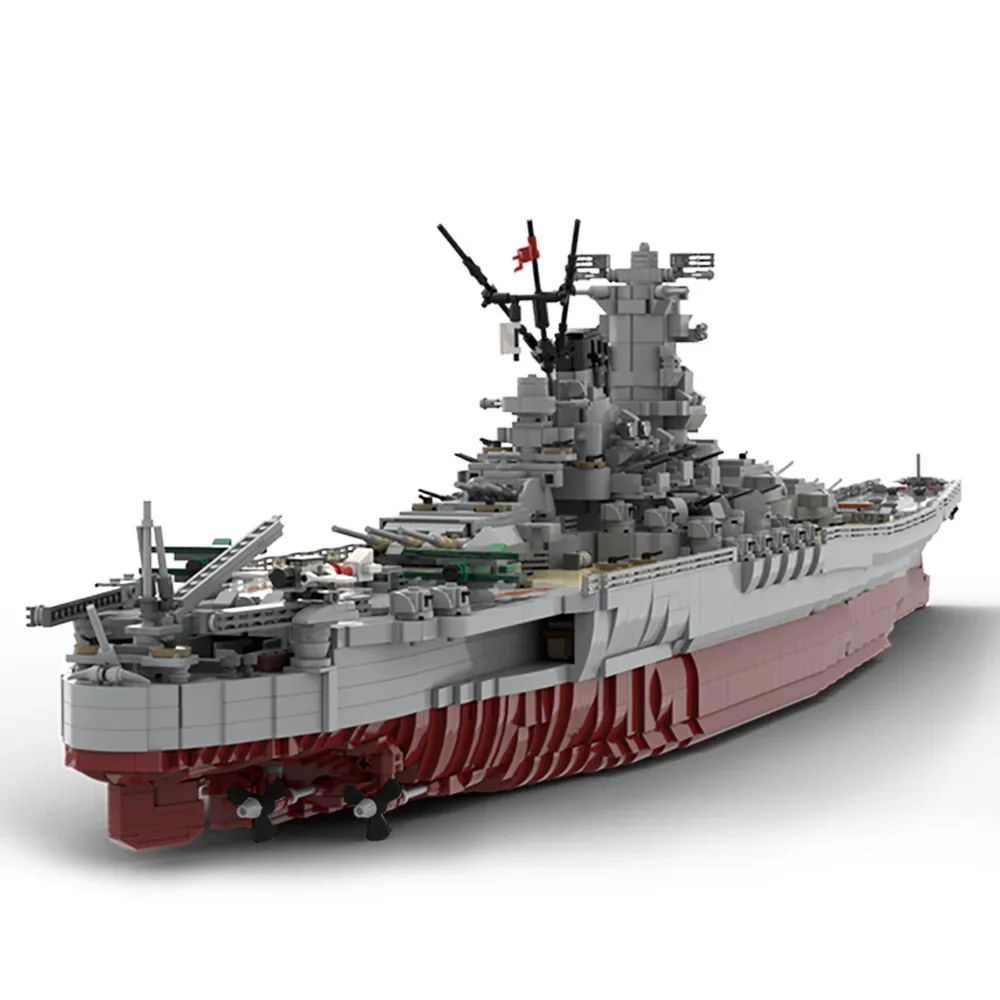 MOC IJN Yamato 1:200 Warship Building Blocks Kit Arms Battle Ship Simulation Boat Model Bricks Toys For Children Christmas Gifts