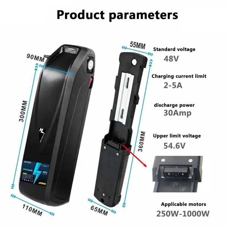 Hailong – Batterie Au Lithium 48V Pour Vélo, Puissance 2025, 48v, 15ah, 48v, 20ah, Batterie Originale Neuve, Installation Facile