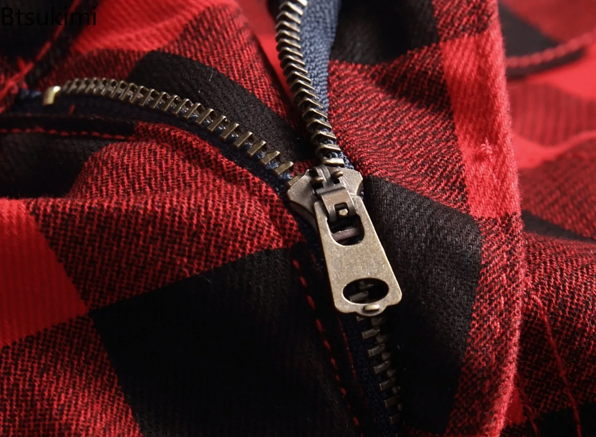 2025 Classic Plaid Print Jeans for Men Fashion Stretch Slim Fit Straight Casual Trousers  Street Style Men Denim Pants Plus Size