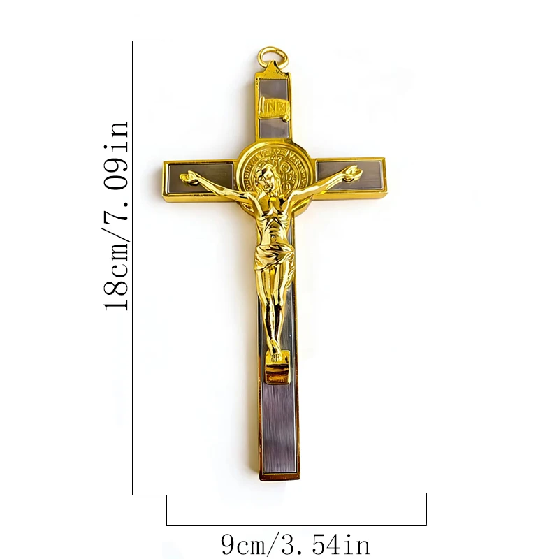 Neues 2026 Premium Zweifarbiges Katholisches Kruzifix mit St.-Benedikt-Medaille für die tägliche Andacht und als spirituelles Geschenk für die Heimdekoration – Detail 17