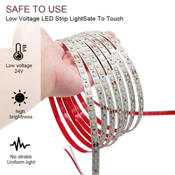 12V 24V 5m 10m 20m 50m 100m LED Strip Light 2835 120 LEDs Flexible Tape Bright 8mm PCB 13 Colors Home Decoration Not Waterproof