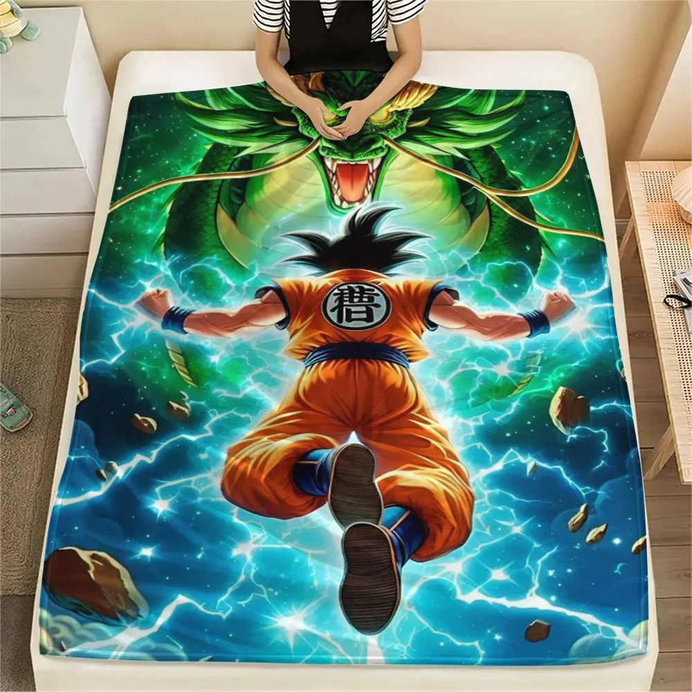 Goku Outdoor Activity Printed Blanket, Flannel Blanket Adapt to Picnic, Travel, Bedroom, Sofa and Bed.-TING