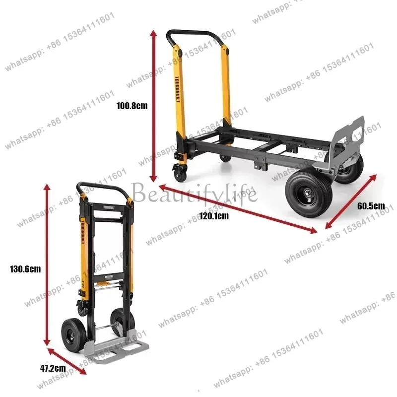 FG JX-1 2-in-1 Transforming Hand Truck & Stacker - Stackable Toolbox Compatible, Dual-purpose Platform Cart