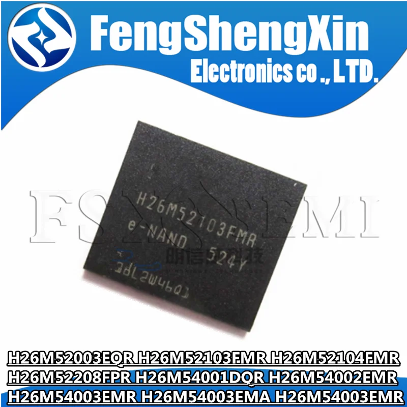 

1pcs H26M52003EQR H26M52103FMR H26M52104FMR H26M52208FPR H26M54001DQR H26M54002EMR H26M54003EMR H26M54003EMA H26M54003EMR Chips