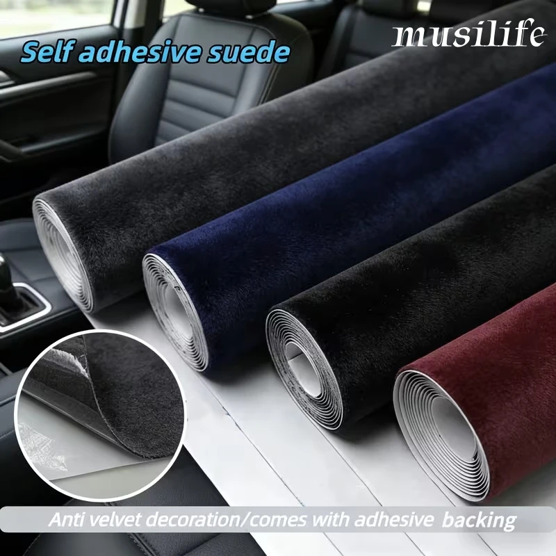 

Self-Adhesive Leather Suede Fabric–Premium Sticky Velvet Cloth with Strong Adhesion for DIY Car Headlining Interior Modification