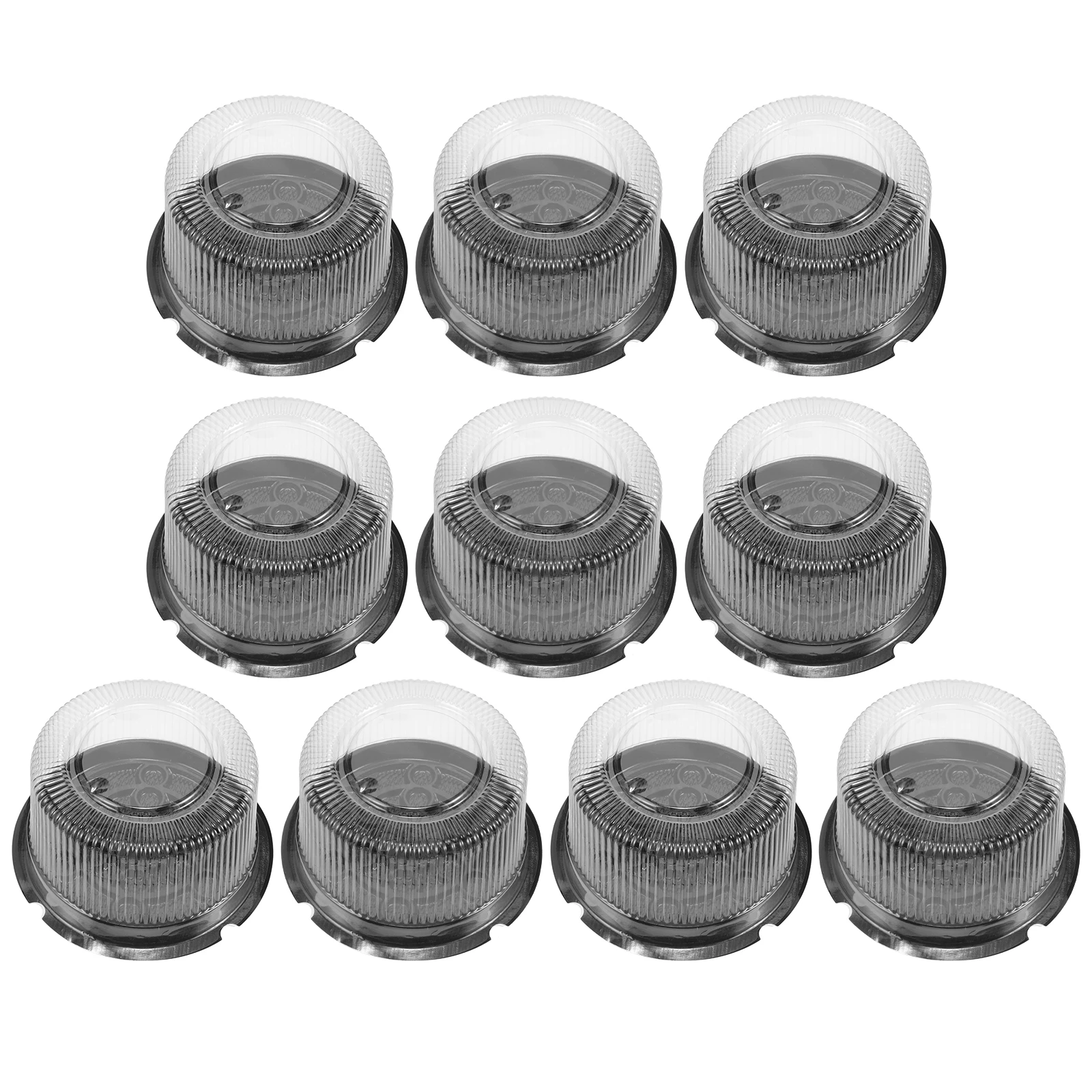 

10pcs Clear Plastic Containers Lids 6Inch Packaging Box Transparent Cake Slice Box For Cupcakes Baking Party Cake Carrier