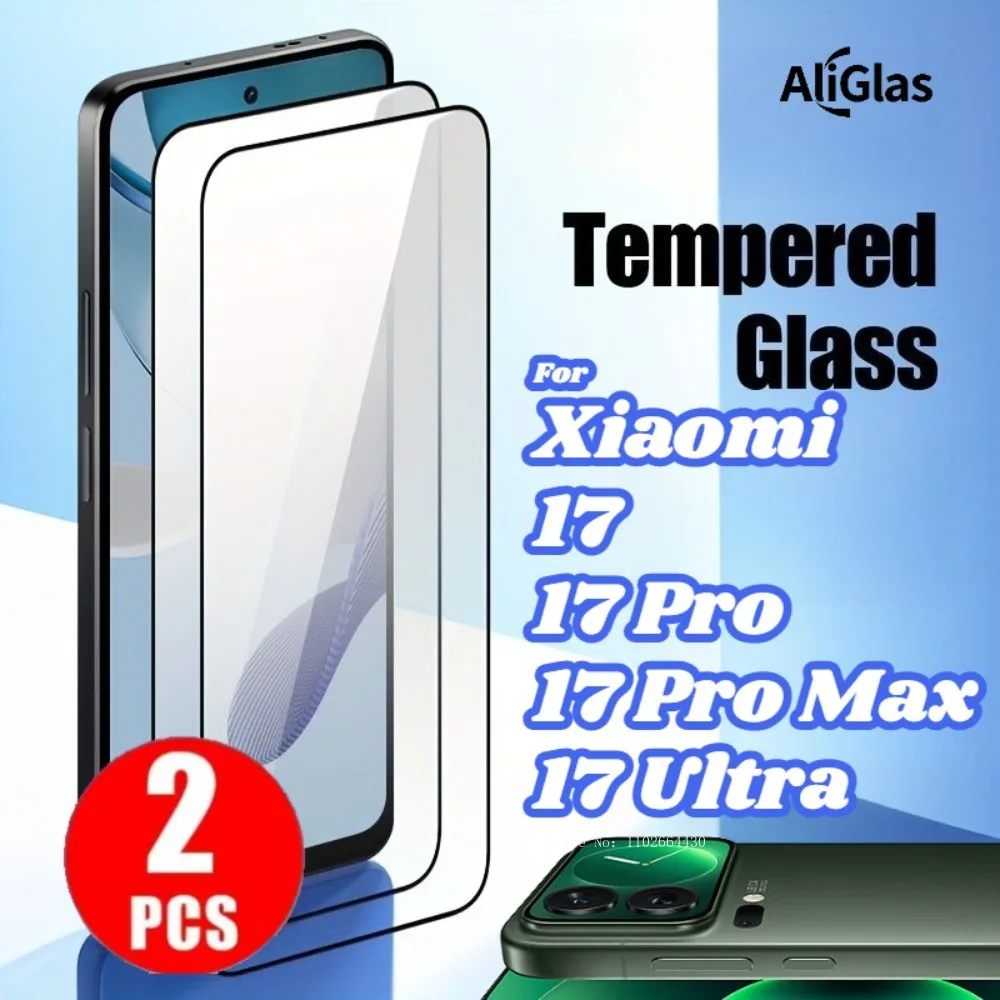 

2 шт., глянцевая защитная пленка для экрана с черной кромкой, HD-пленка для Xiaomi 17 Pro Max, пленка из закаленного стекла для серии XioamI 17 Ultra 17 Pro