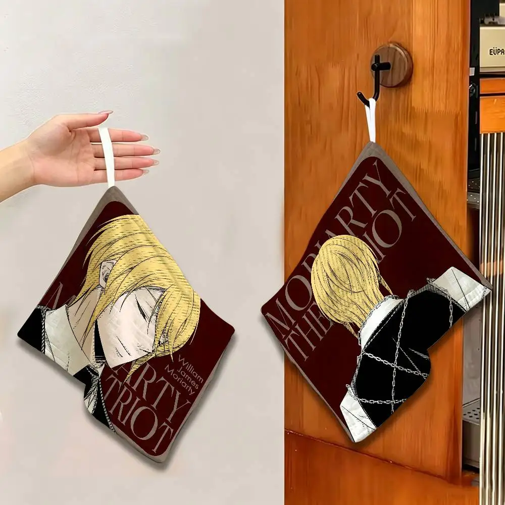 Comic Book Moriarty the Patriot Hanging Kitchen Towel, Polyester Cotton Material, Wear Resistant Hand Wiping Towel for Home