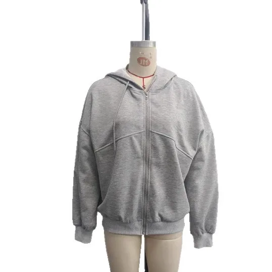 سترة صوفية فضفاضة للفتيات على طراز كسول للخريف والشتاء، سترة رياضية أمريكية وترفيهية بغطاء للرأس بطبقة هوائية للنساء