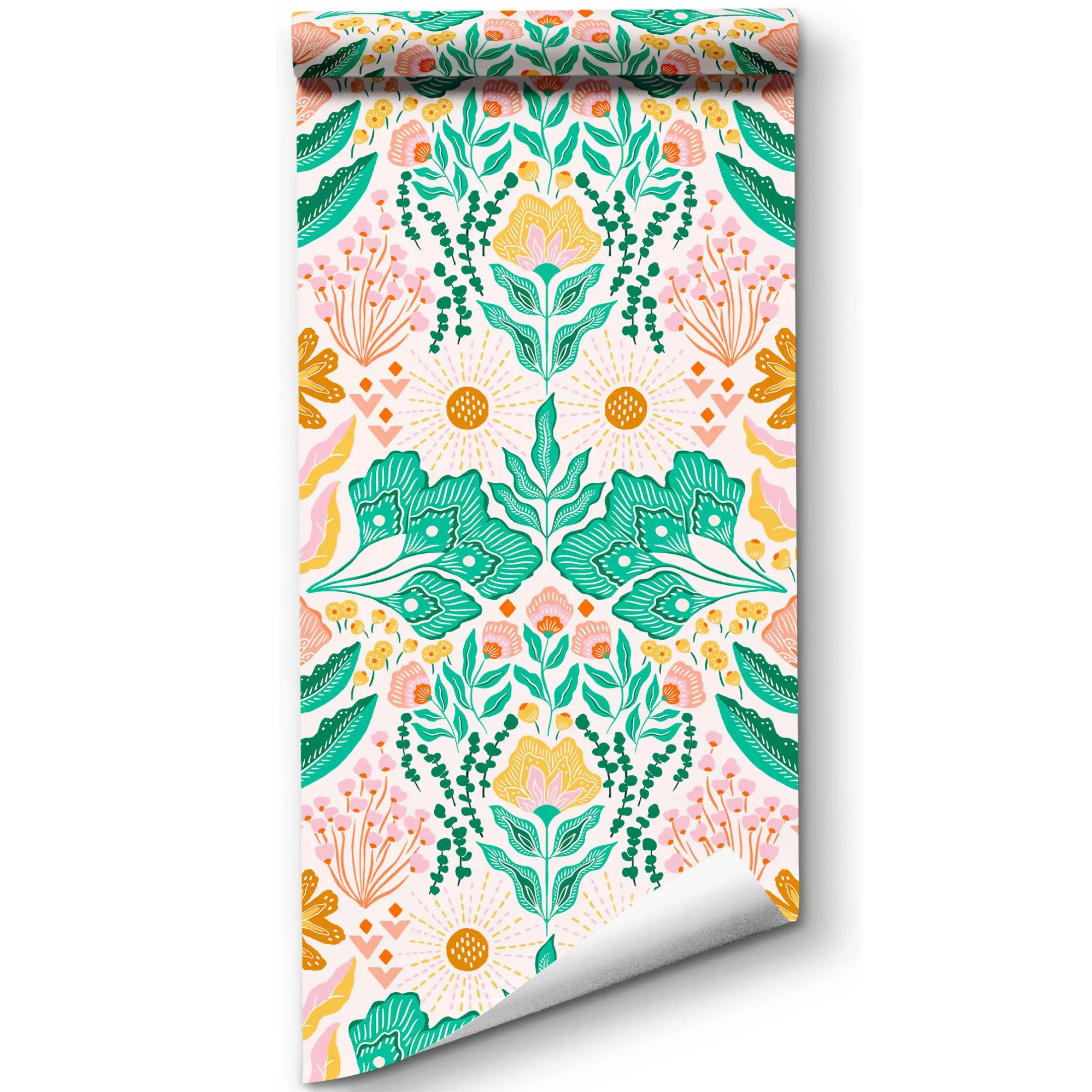 Floral Peel and Stick Wallpaper Boho Removable Stick on Contact Paper Pink Flower Self Adhesive Wall Paper for Bathroom Kitchen