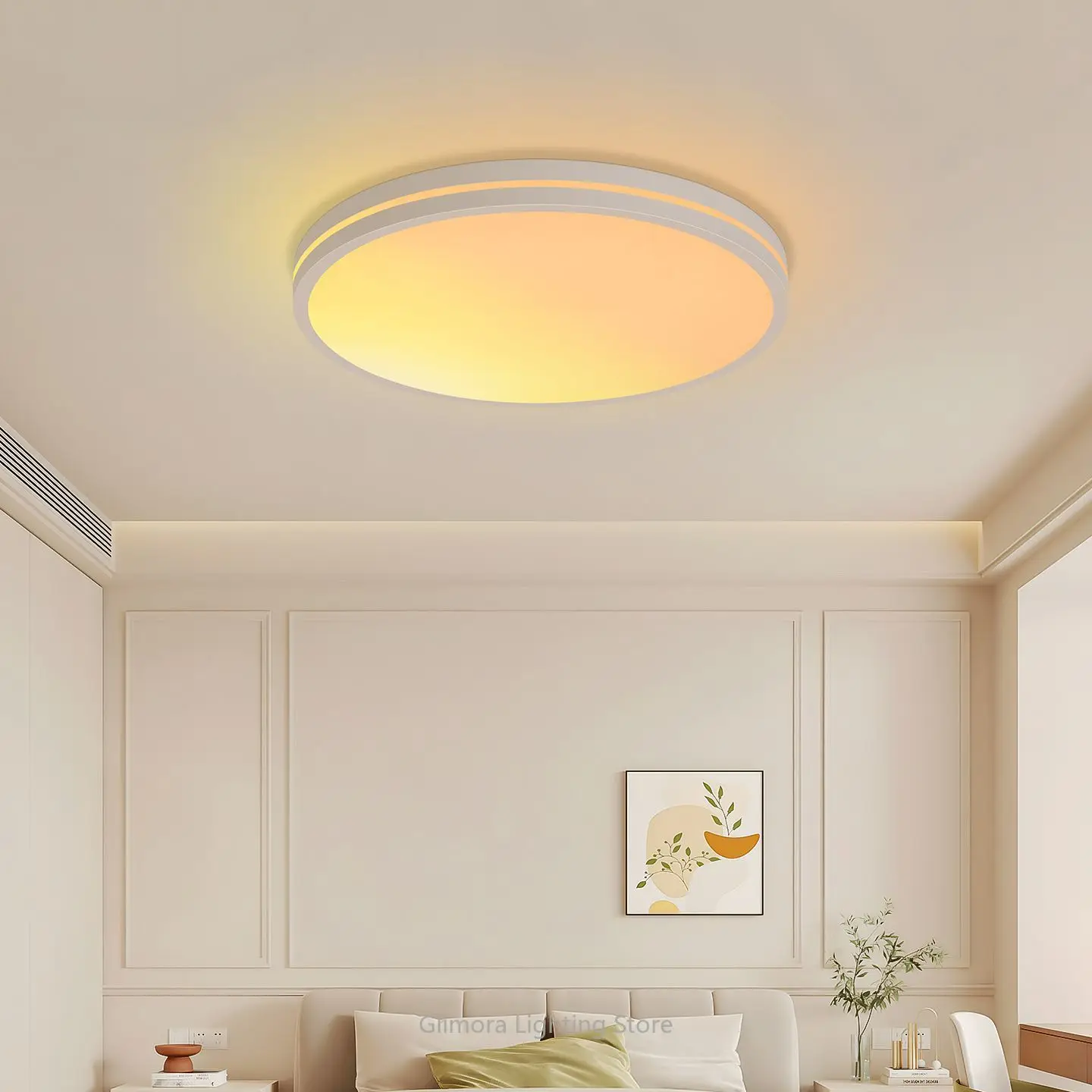 Round Full Spectrum Smart Ceiling Light for Bedroom, Colorful Sky Effect Natural Lighting