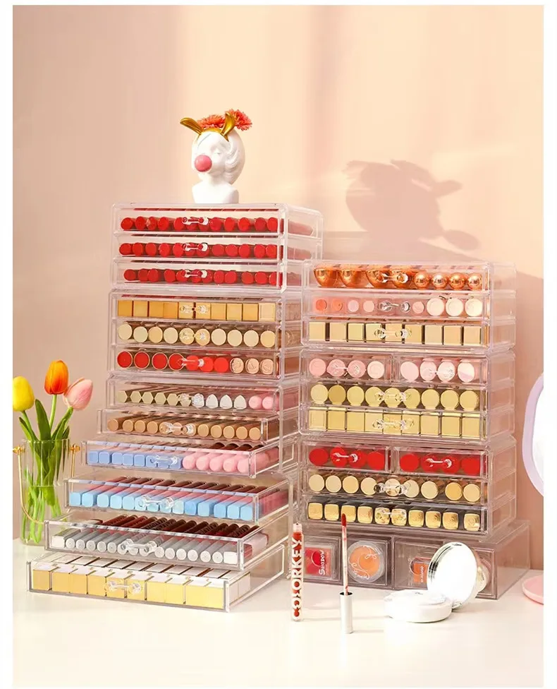 Acrylic Pen Book Document Pencil Storage Holder Desktop Organizer Case School Office Stationery Cosmetics Marker Storage Box