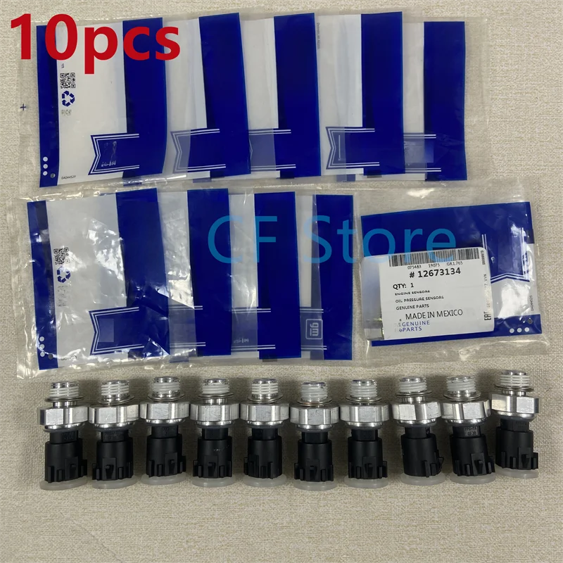 10 piezas nuevo OEM 12673134 Interruptor del sensor de presión de aceite para piezas de automóvil Buick Chevrolet Silverado GMC Cadillac